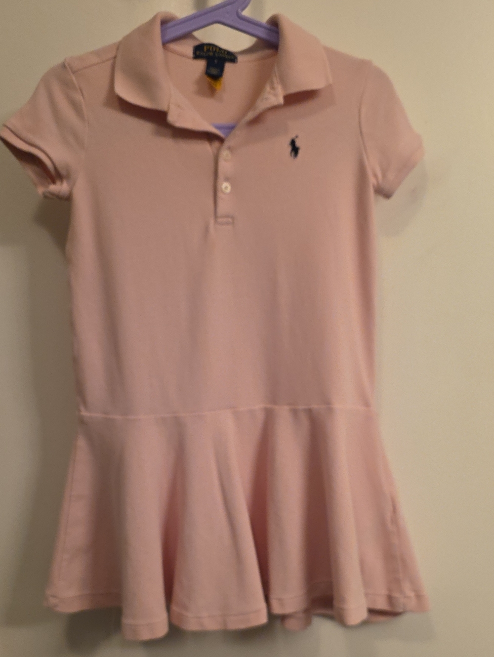 Ralph Lauren Light Pink Polo Dress with Embroidered Pony